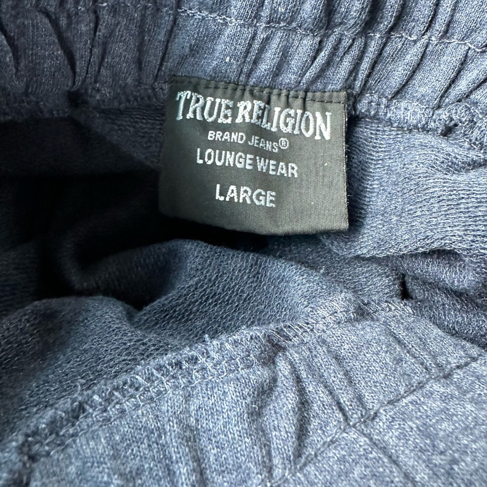 True Religion Blue with Silver Foil Logo Jogger Pants Size Large - Picture 4 of 4